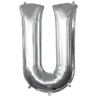 Luftballon Buchstabe U Silber Folie ca 86cm