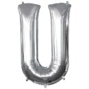 Globos Folienballon Buchstabe U Silber Folie 86cm-1St