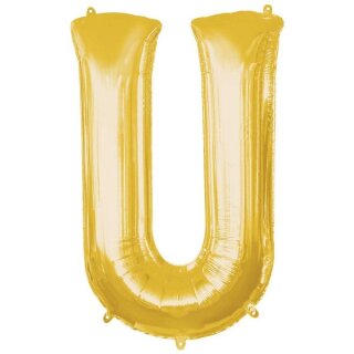 Globos Folienballon Buchstabe U Gold Folie 86cm-1St