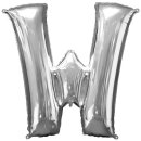 Globos Folienballon Buchstabe W Silber Folie 86cm-1St