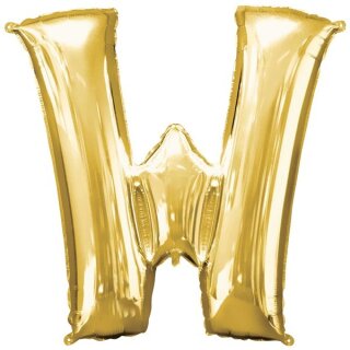 Globos Folienballon Buchstabe W Gold Folie 86cm-1St