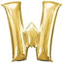 Globos Folienballon Buchstabe W Gold Folie 86cm-1St