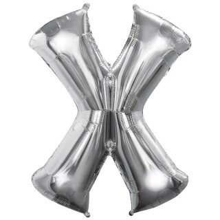 Globos Folienballon Buchstabe X Silber Folie 86cm-1St
