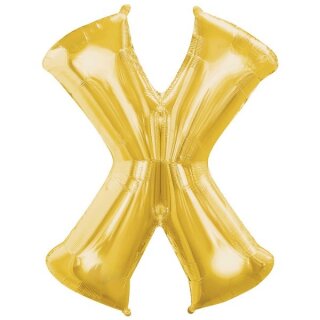 Globos Folienballon Buchstabe X Gold Folie 86cm-1St