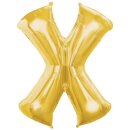 Globos Folienballon Buchstabe X Gold Folie 86cm-1St