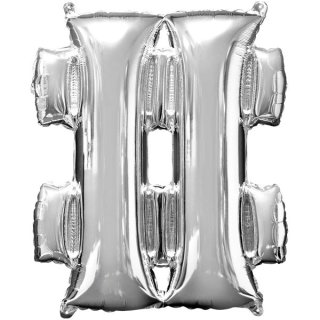 Luftballon Symbol # Silber Folie ca 86cm