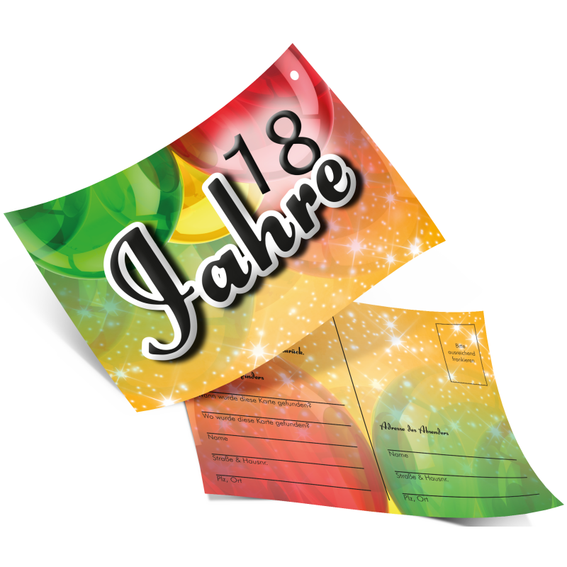 Ballon-Flugkarten-Set – 50 Bunte Karten Mit Textfeld Für Ballonwettfliegen & Grüße