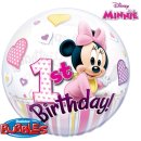 Luftballon Zahl 1 Birthday Minnie Maus Bubble Folie...