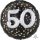 Luftballon Zahl 50 3D Effekt holographisch funkelnd Schwarz Silber Gold Folie &oslash;91cm