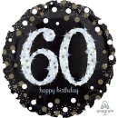 Anagram Folienballon -Zahl 60- Happy Birthday funkelnd...