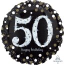 Anagram Folienballon -Zahl 50- Happy Birthday funkelnd...