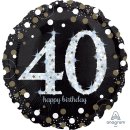 Luftballon -Zahl 40- Happy Birthday holographisch...