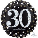Anagram Folienballon -Zahl 30- Happy Birthday funkelnd...