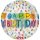 Luftballon Happy Birthday Bunt Orbz kugelrund Folie ø40cm