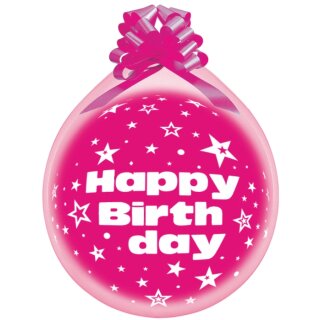 Gemar Premium Verpackungsballon Happy Birthday Pink ø45cm klar 1St