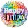 Luftballon Happy Birthday Konfetti Folie &oslash;45cm