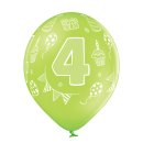 6 Luftballons Zahl 4 Mix ø30cm