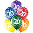 Belbal Premium Luftballon -Zahl 20- ø30cm Mix-6St