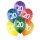 6 Luftballons Zahl 20 Mix &oslash;30cm