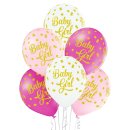 6 Luftballons Baby Girl &oslash;30cm