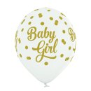 6 Luftballons Baby Girl &oslash;30cm