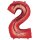 Globos Folienballon -Zahl 2- Rot Folie 86cm-1St