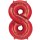 Globos Folienballon -Zahl 8- Rot Folie 86cm-1St