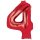 Globos Folienballon -Zahl 4- Rot Folie 86cm-1St