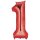 Globos Folienballon -Zahl 1- Rot Folie 86cm-1St