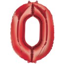 Luftballon -Zahl 0- Rot Folie ca 86cm