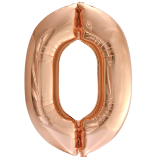 Globos Folienballon -Zahl 0- Rosegold Folie 86cm-1St