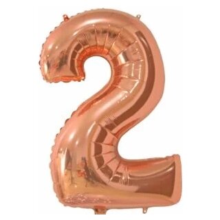 Globos Folienballon -Zahl 2- Rosegold Folie 86cm-1St