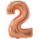 Globos Folienballon -Zahl 2- Rosegold Folie 86cm-1St
