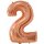 Globos Folienballon -Zahl 2- Rosegold Folie 86cm-1St