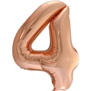Globos Folienballon -Zahl 4- Rosegold Folie 86cm-1St