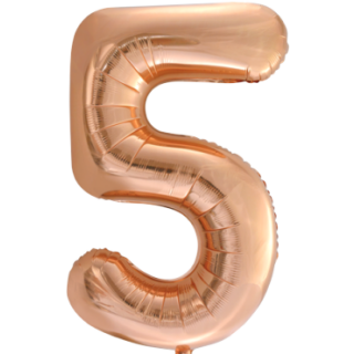 Globos Folienballon -Zahl 5- Rosegold Folie 86cm-1St