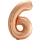 Globos Folienballon -Zahl 6- Rosegold Folie 86cm-1St