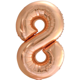 Globos Folienballon -Zahl 8- Rosegold Folie 86cm-1St