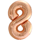 Globos Folienballon -Zahl 8- Rosegold Folie 86cm-1St
