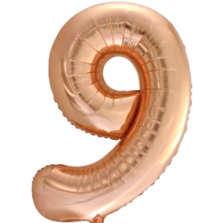 Globos Folienballon -Zahl 9- Rosegold Folie 86cm-1St