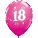 6 Luftballons -Zahl 18- pink ø28cm