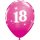 6 Luftballons Zahl 18 pink &oslash;28cm
