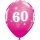 6 Luftballons -Zahl 60- pink ø28cm
