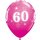 Qualatex Luftballon -Zahl 60- ø28cm pink-6St