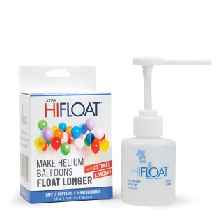 Hi-Float Schwebezeitverlängerer ULTRA Hi-Float 150 ml für 50 Ballons ø23cm oder 30 Ballons ø27-30 mit Dosierungs-Pumpe-1St