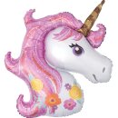 Anagram Folienballon Einhornkopf Rosa 115cm-1St