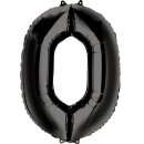 Globos Folienballon -Zahl 0- Schwarz Folie 86cm-1St