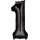 Globos Folienballon -Zahl 1- Schwarz Folie 86cm-1St