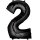 Globos Folienballon -Zahl 2- Schwarz Folie 86cm-1St