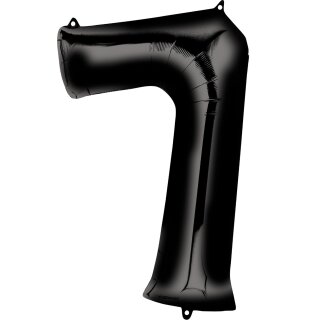 Globos Folienballon -Zahl 7- Schwarz Folie 86cm-1St